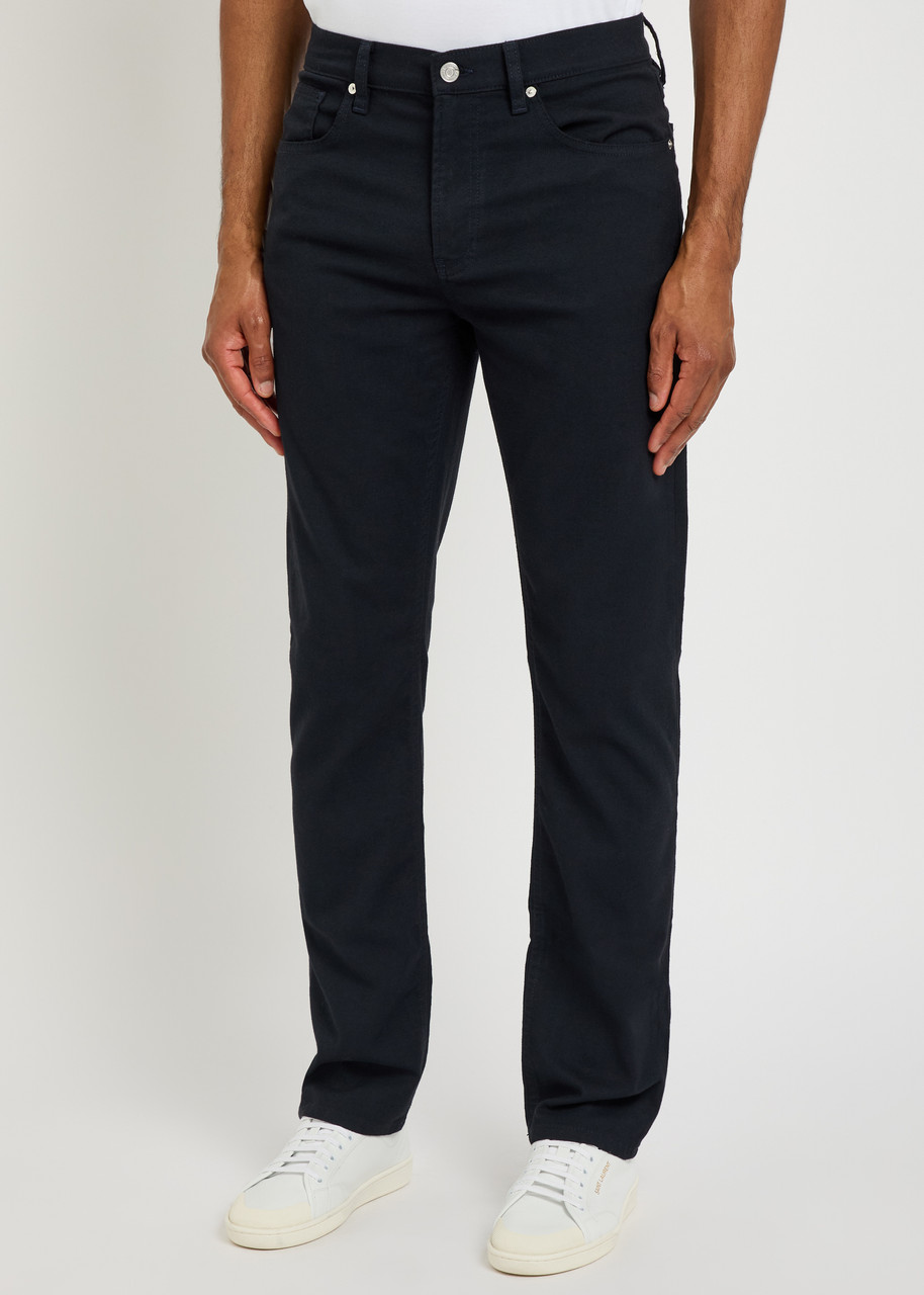 Frame Modern Slim Straight-leg Woven Trousers In Black