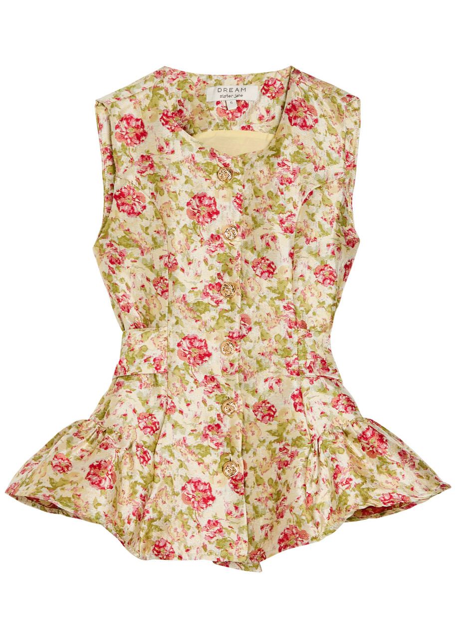Sister Jane Forest Echo Floral-jacquard Woven top - Multicoloured - 12 (UK12 / M)