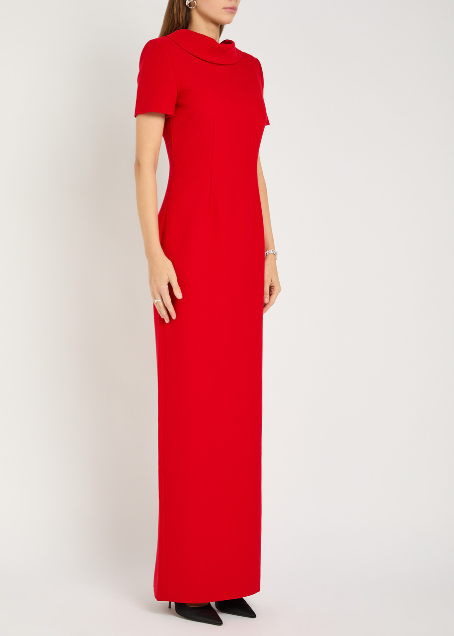 Roland Mouret Crepe Maxi Dress In Multi