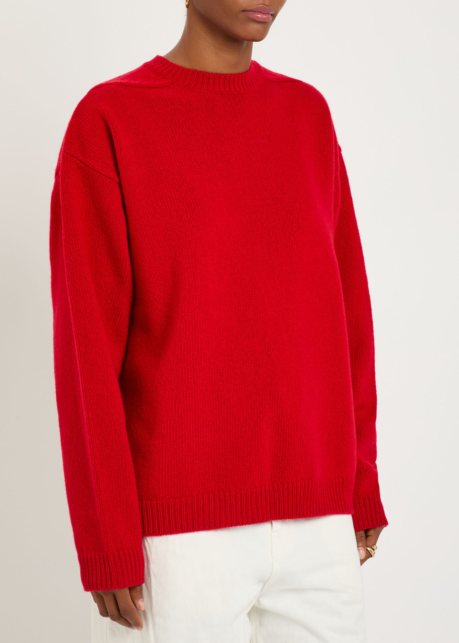 Studio Nicholson Wool Crewneck Sweater With Ribbed Cuffs And Hem In Multi