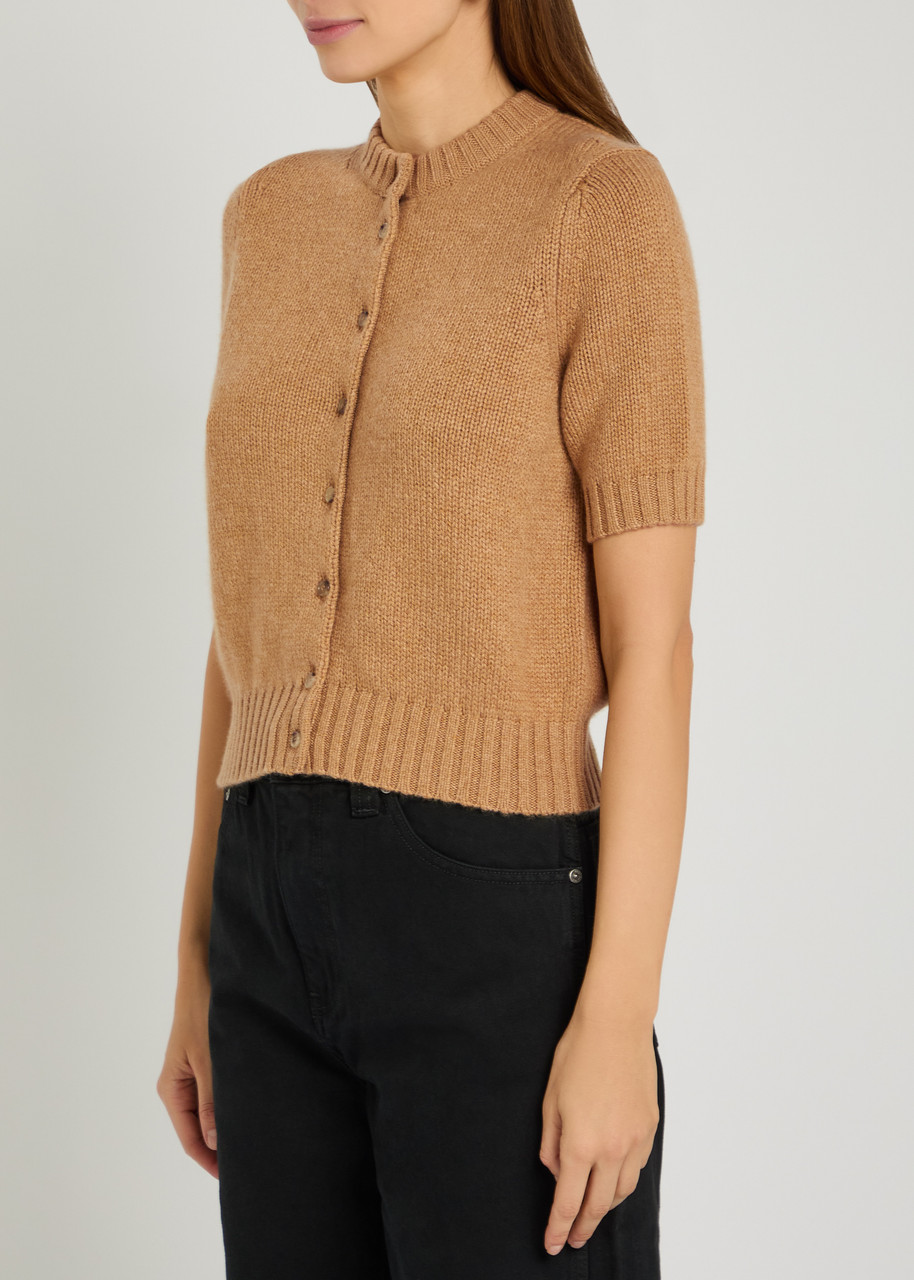 Khaite Nora Stretch-cashmere Cardigan In Brown