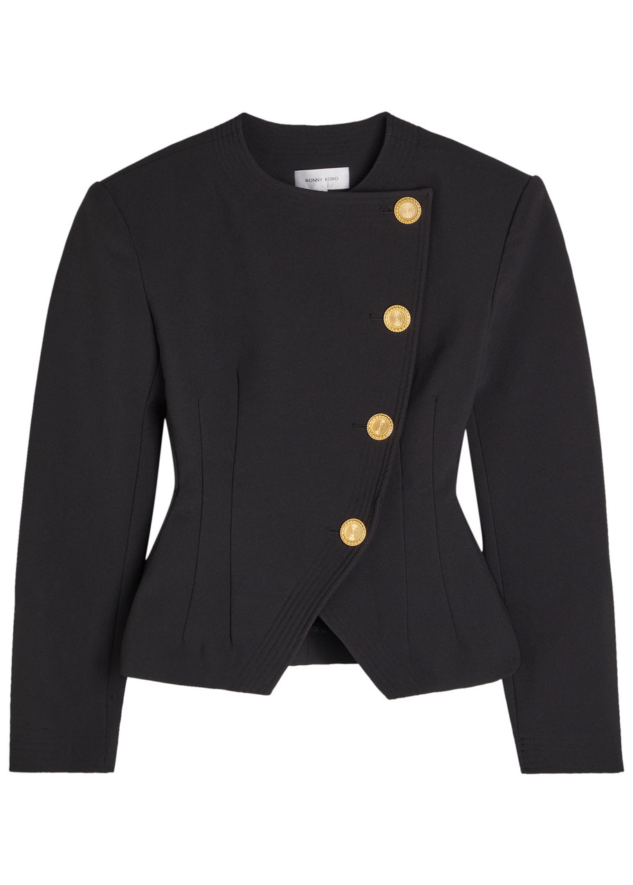 Ronny Kobo Finley Crepe Jacket - Black - L (UK14 / L)