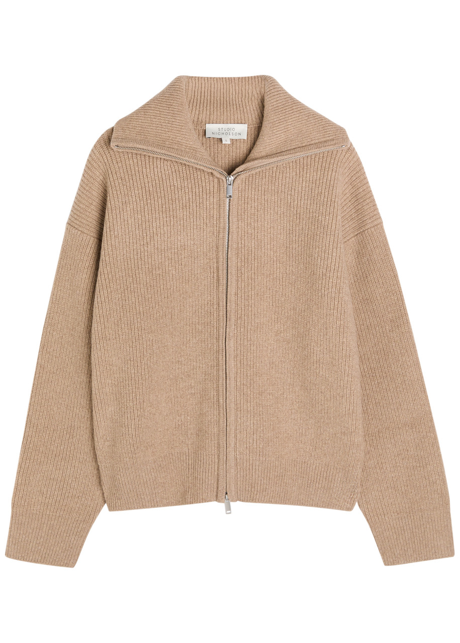 Studio Nicholson Sandos Ribbed Merino Wool Jumper - Beige