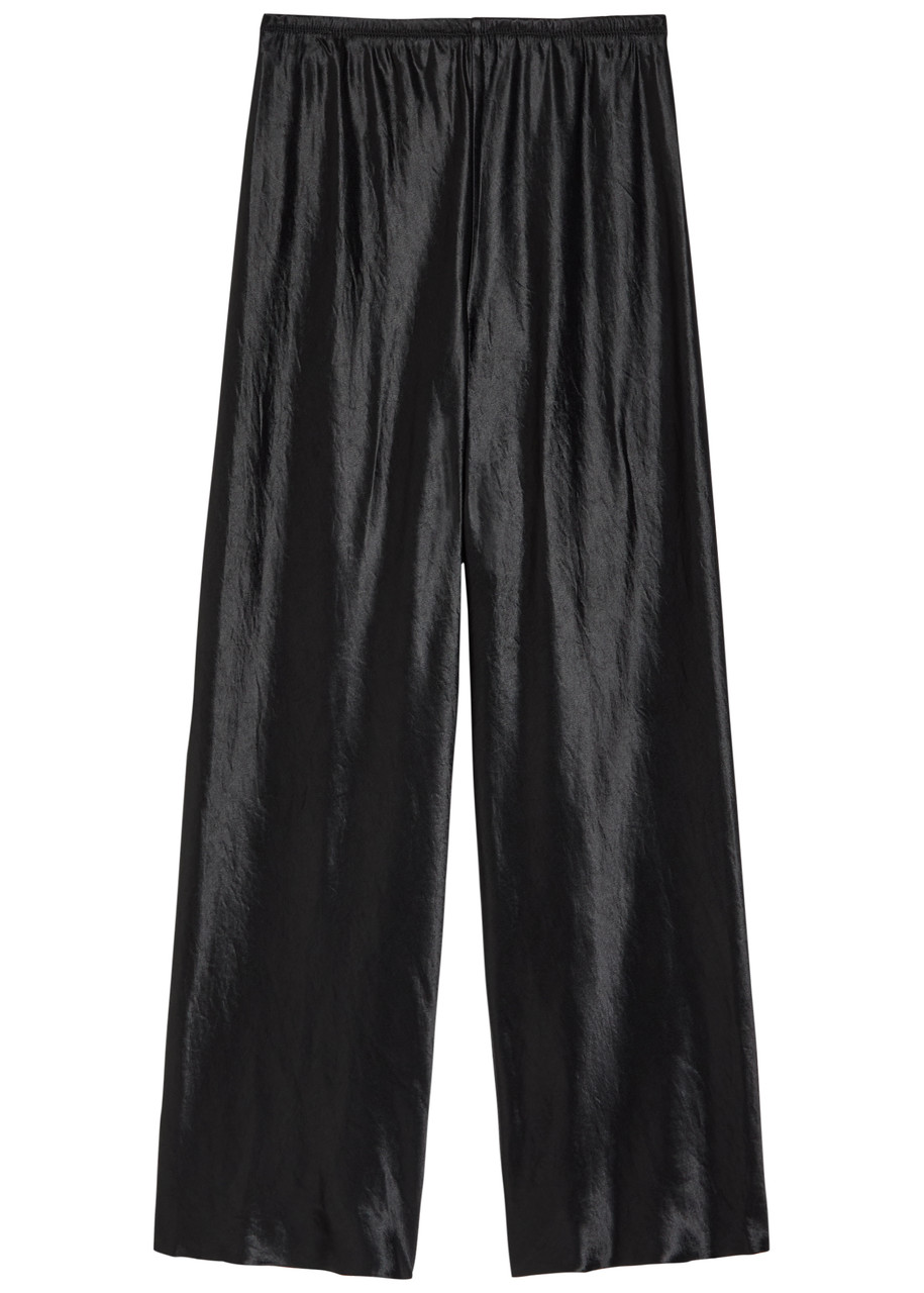 Maria Mcmanus Straight-leg Satin Trousers - Black - XS (UK6 / XS)