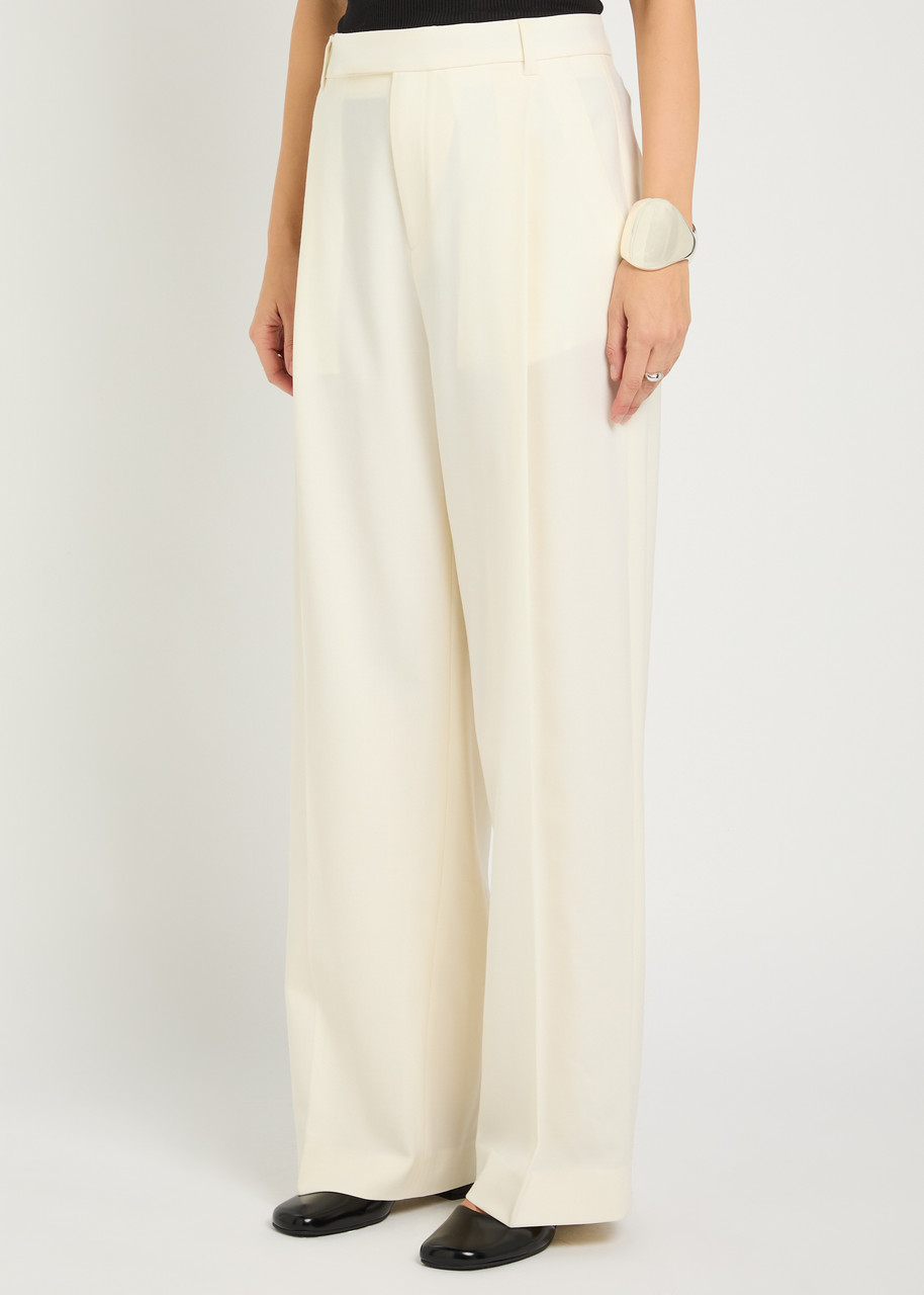 Maria Mcmanus Straight-leg Stretch-wool Trousers In Multi