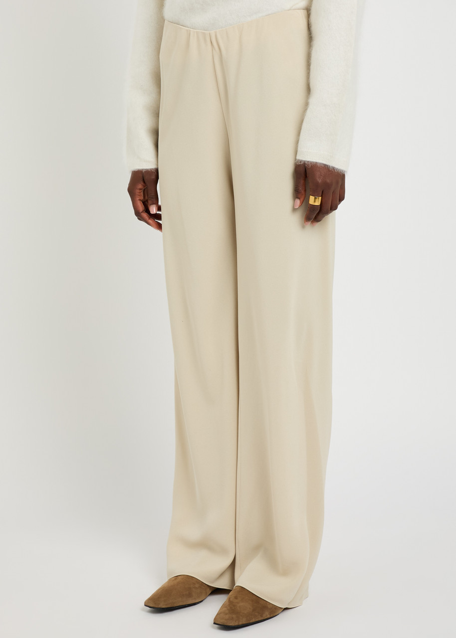 Vince Straight-leg Crepe Trousers In Neutral