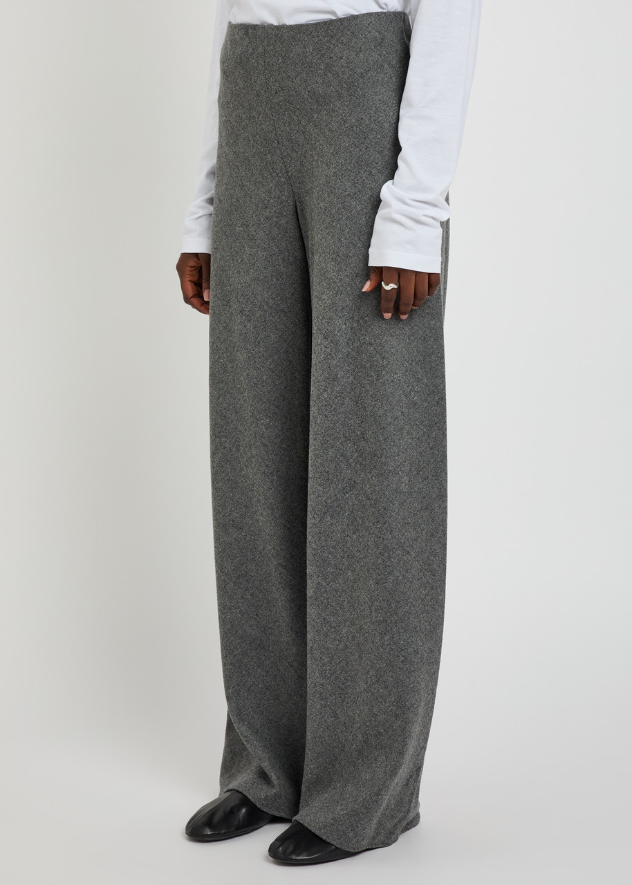 Vince Wide-leg Wool-blend Trousers In Gray