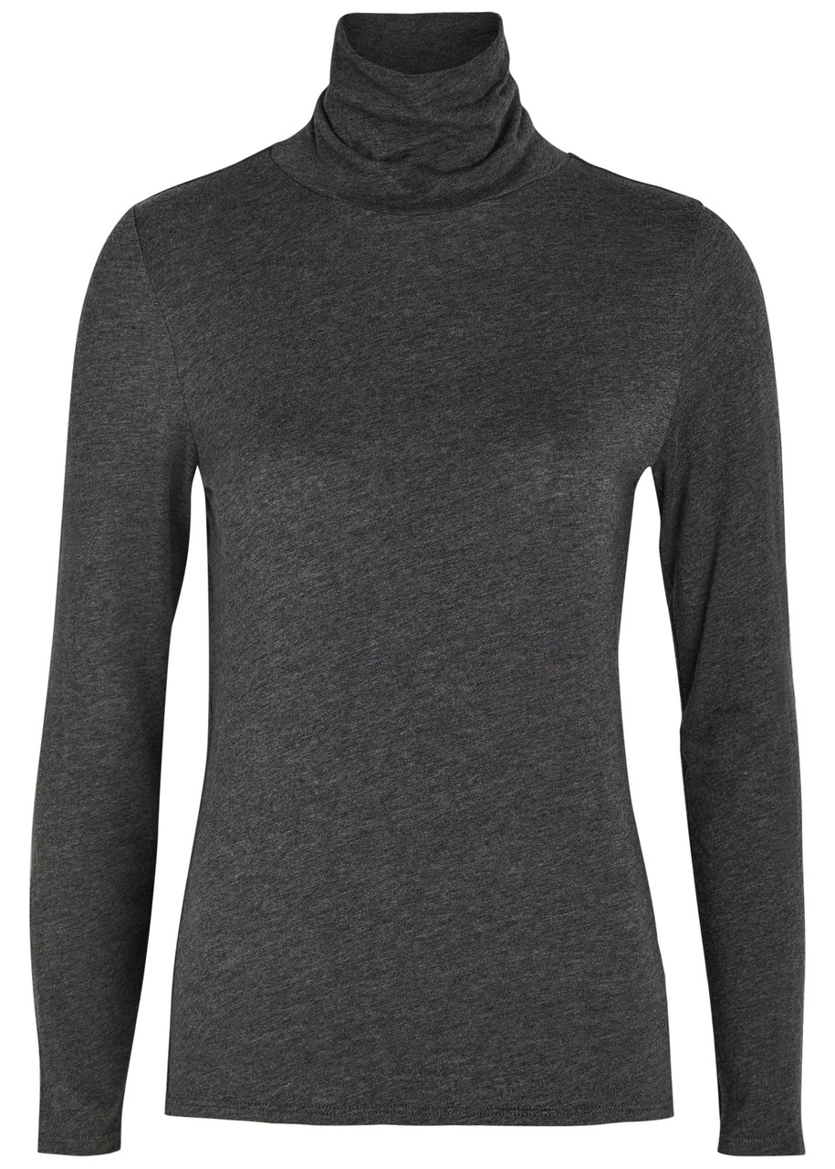 Eileen Fisher Turtle-neck Jersey top - Charcoal - M (UK 14-16 / L)