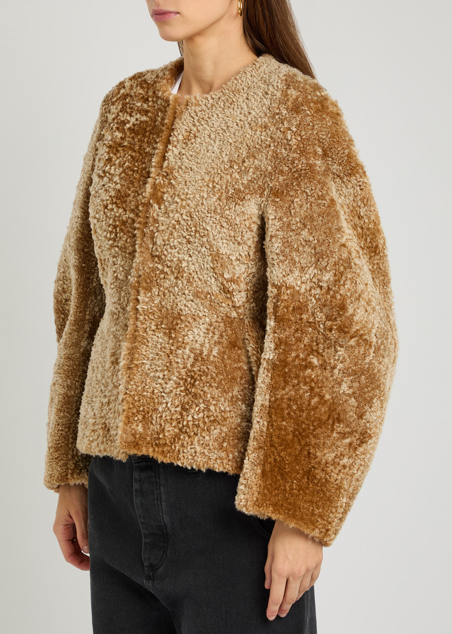 Liberowe Bear Shearling Jacket In Brown