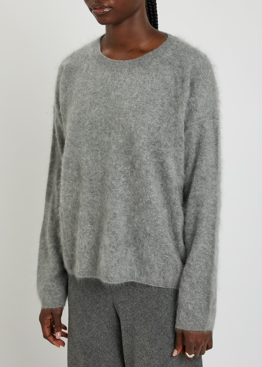 Eileen Fisher Brushed Cashmere Jumper In Gray