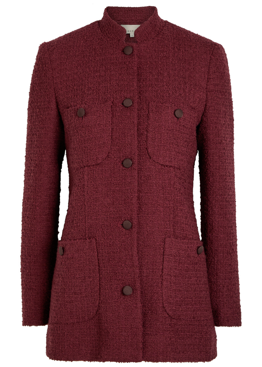 Liberowe Raja Tweed Jacket - Burgundy - S (UK8-10 / S)
