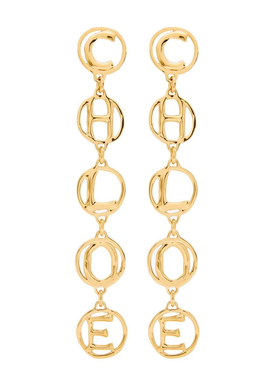 Chloé Chloe The Script Drop Earrings In Gold