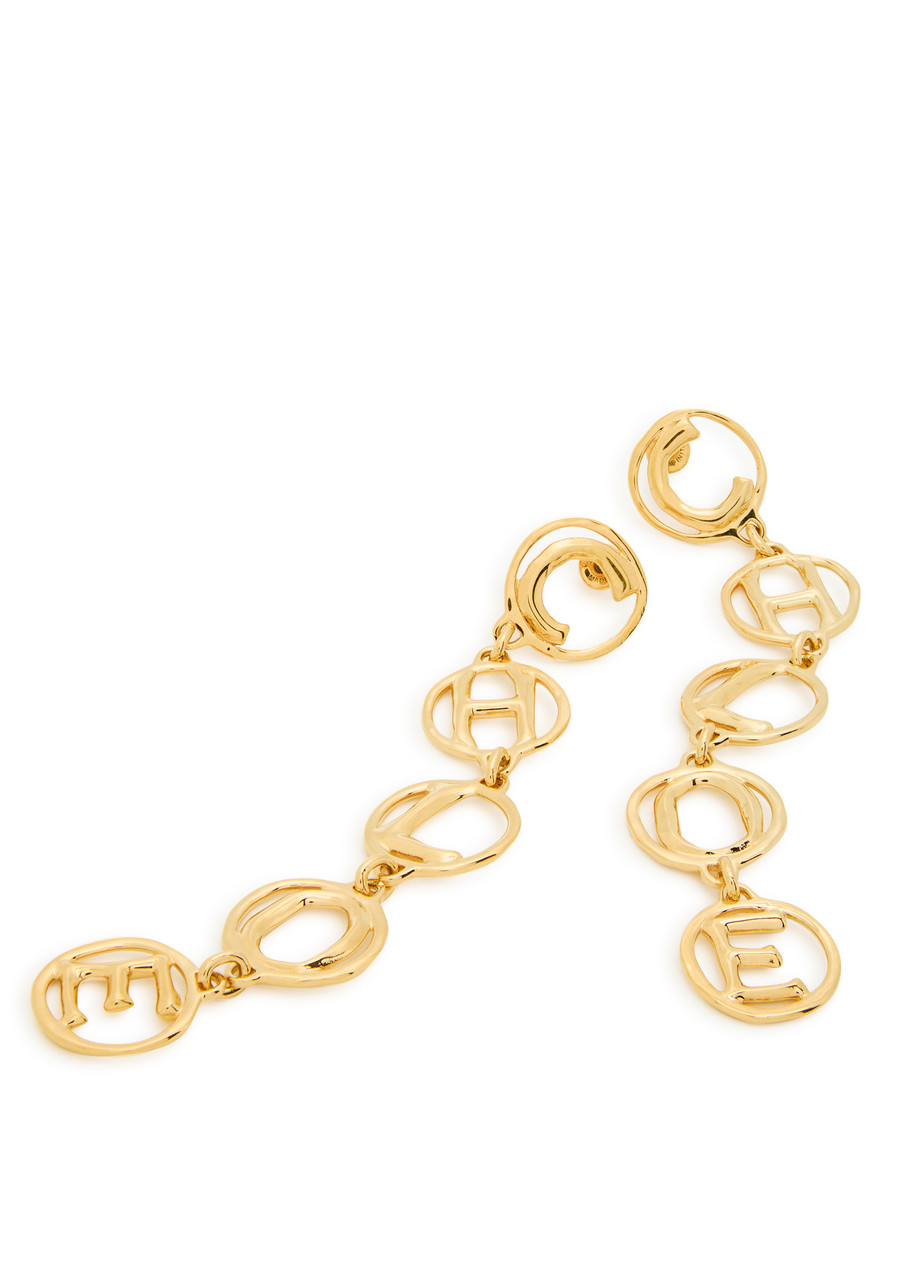  Chloe The Chloé Script Drop Earrings - Gold - One Size 