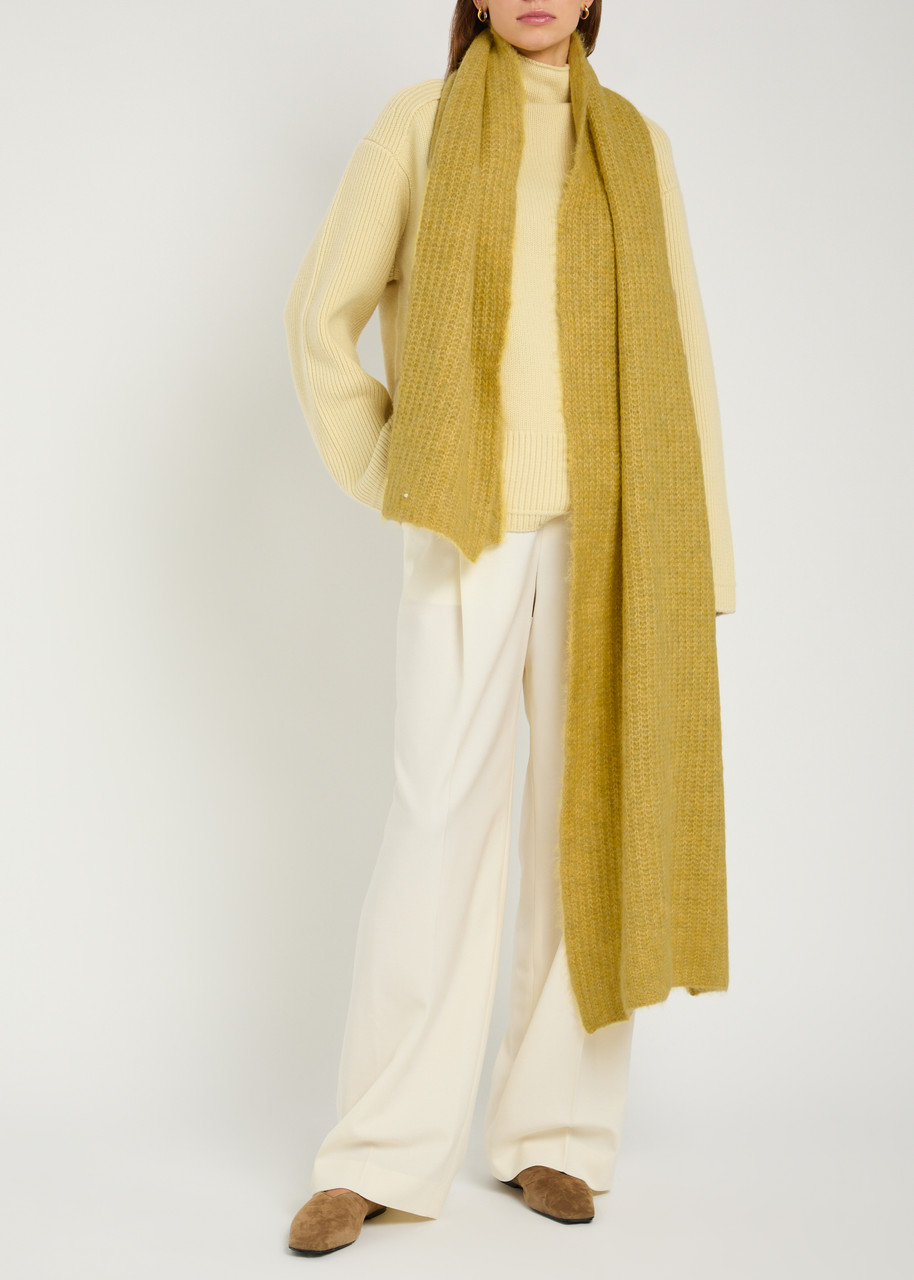 Maria Mcmanus Ribbed-knit Alpaca-blend Scarf In Yellow