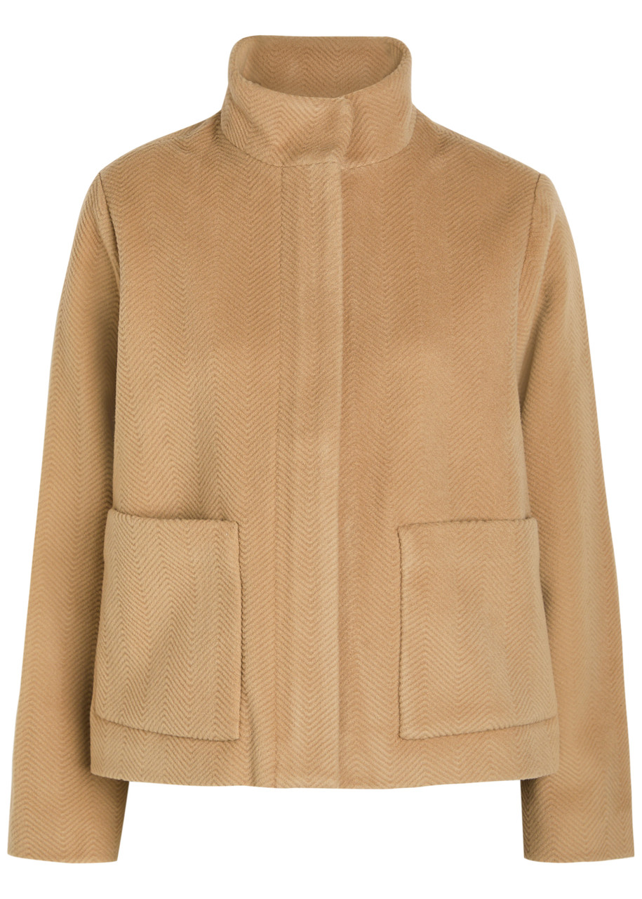 Eileen Fisher Chevron Wool Jacket - Beige - M (UK 14-16 / L)