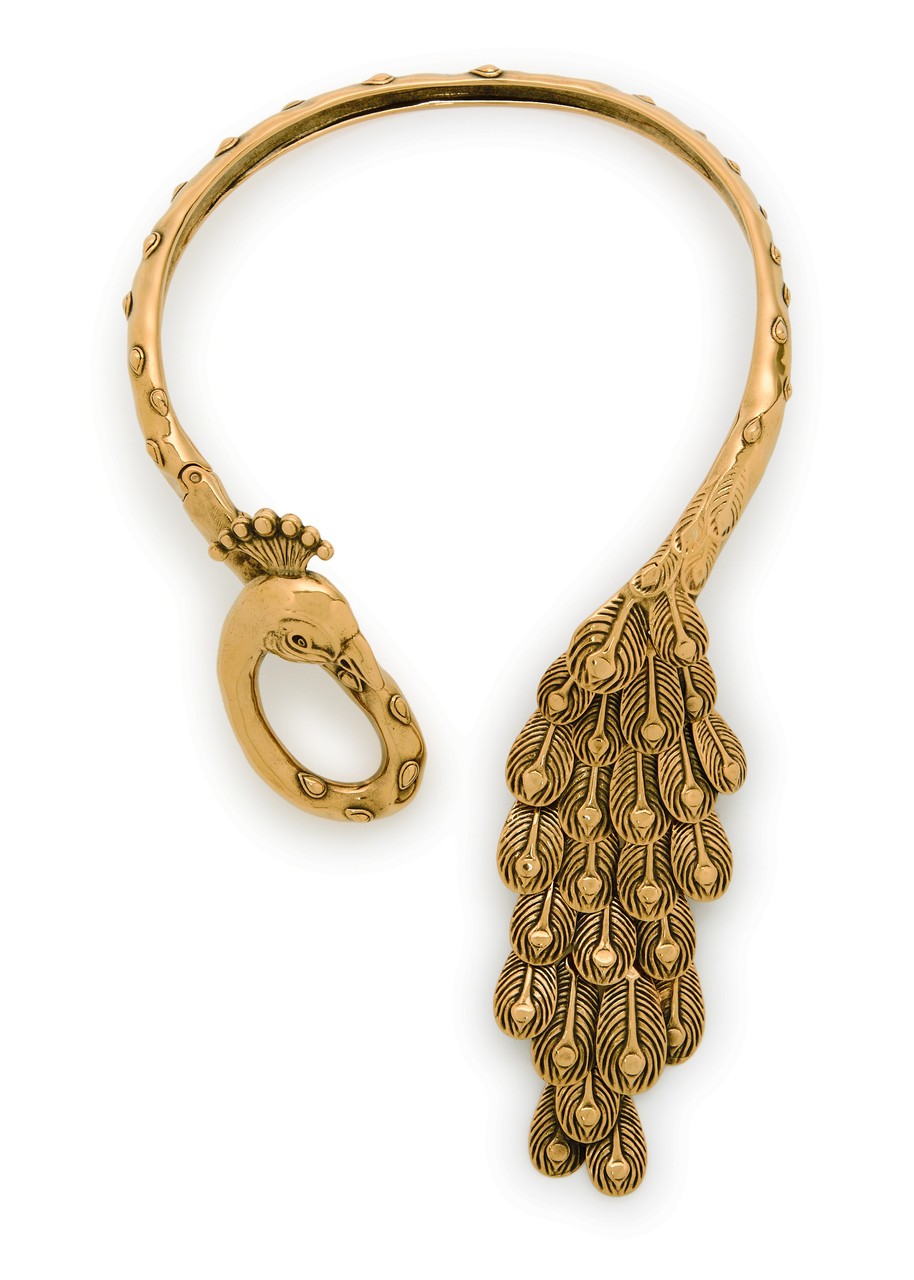 Chloé Chloe The Feather Peacock Necklace In Gold