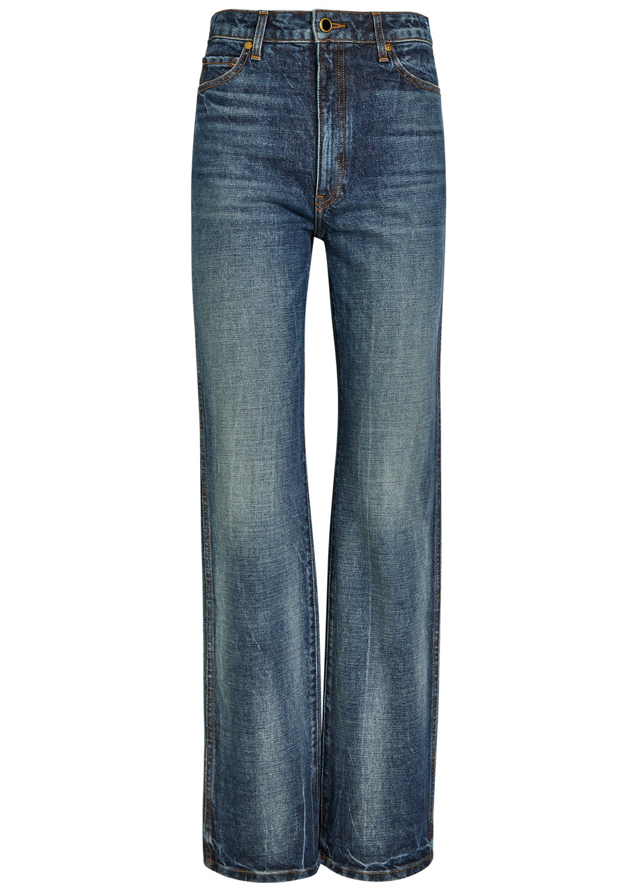 Khaite Danielle Slim Straight-leg Jeans In Multi