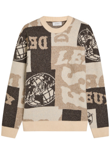 LES DEUX Globe jacquard knit jumper | Harvey Nichols