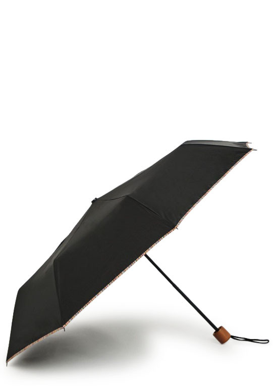 Paul Smith Signature Striped-trim Umbrella In Black