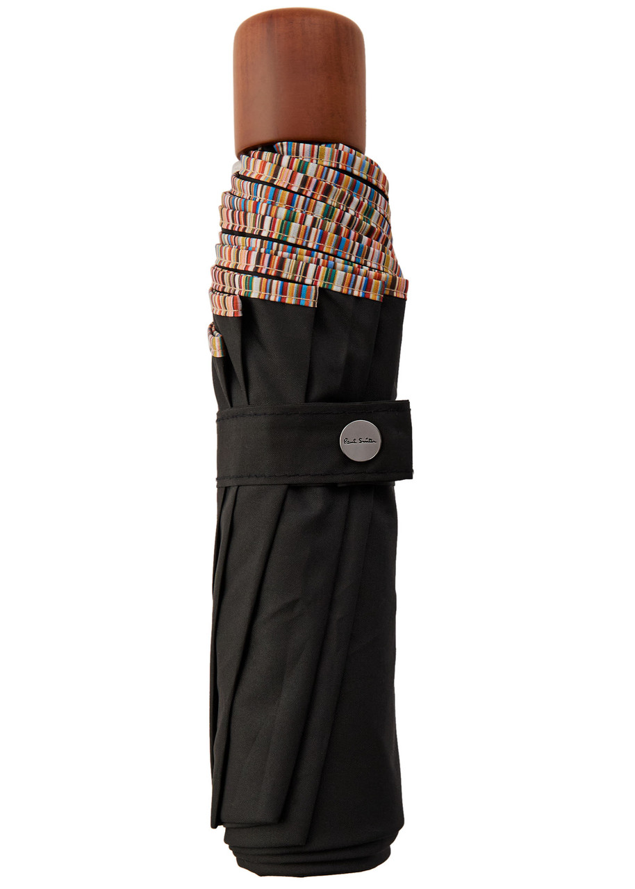 Paul Smith Signature Striped-trim Umbrella In Black
