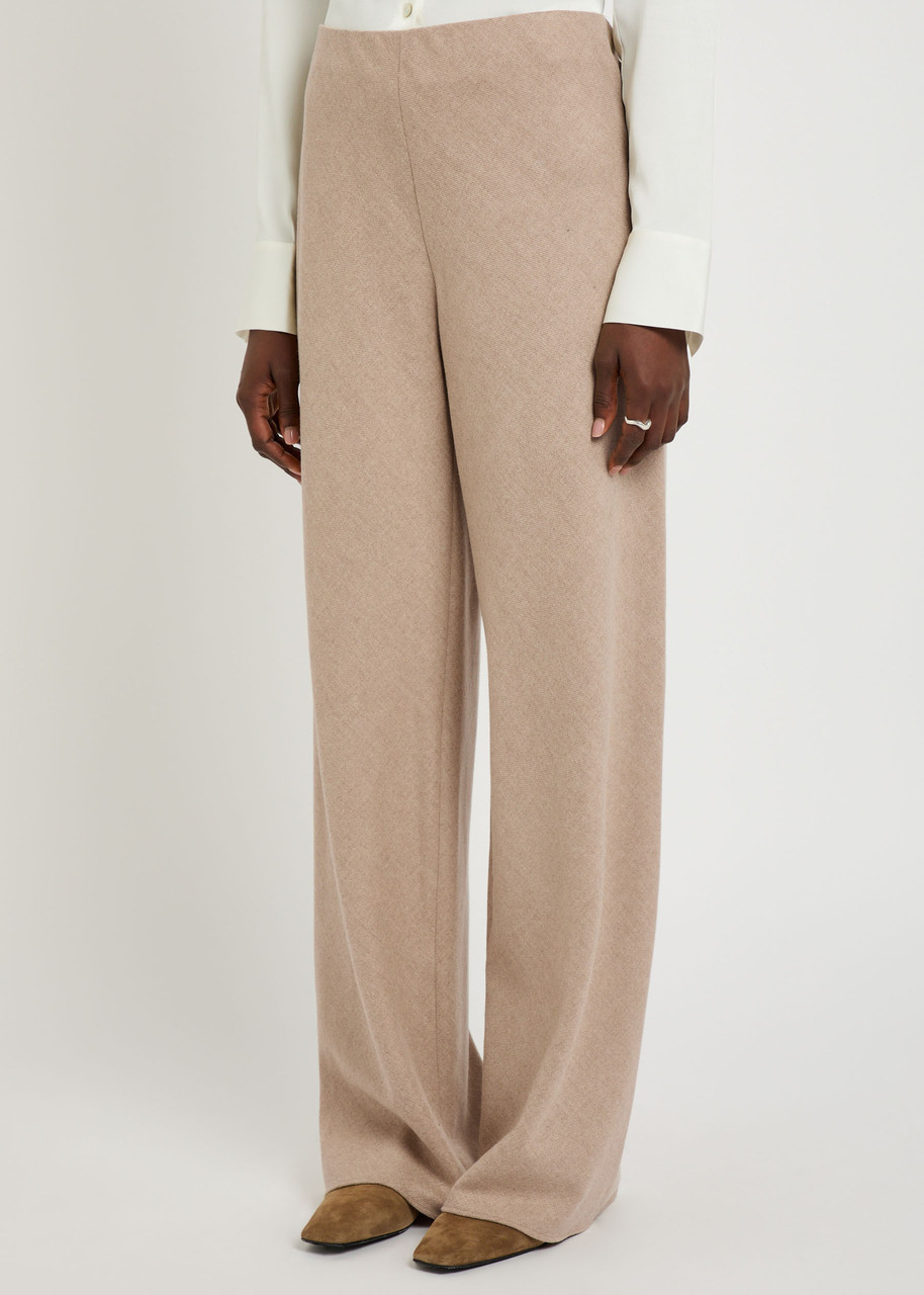 Vince Wide-leg Wool-blend Trousers In Neutral