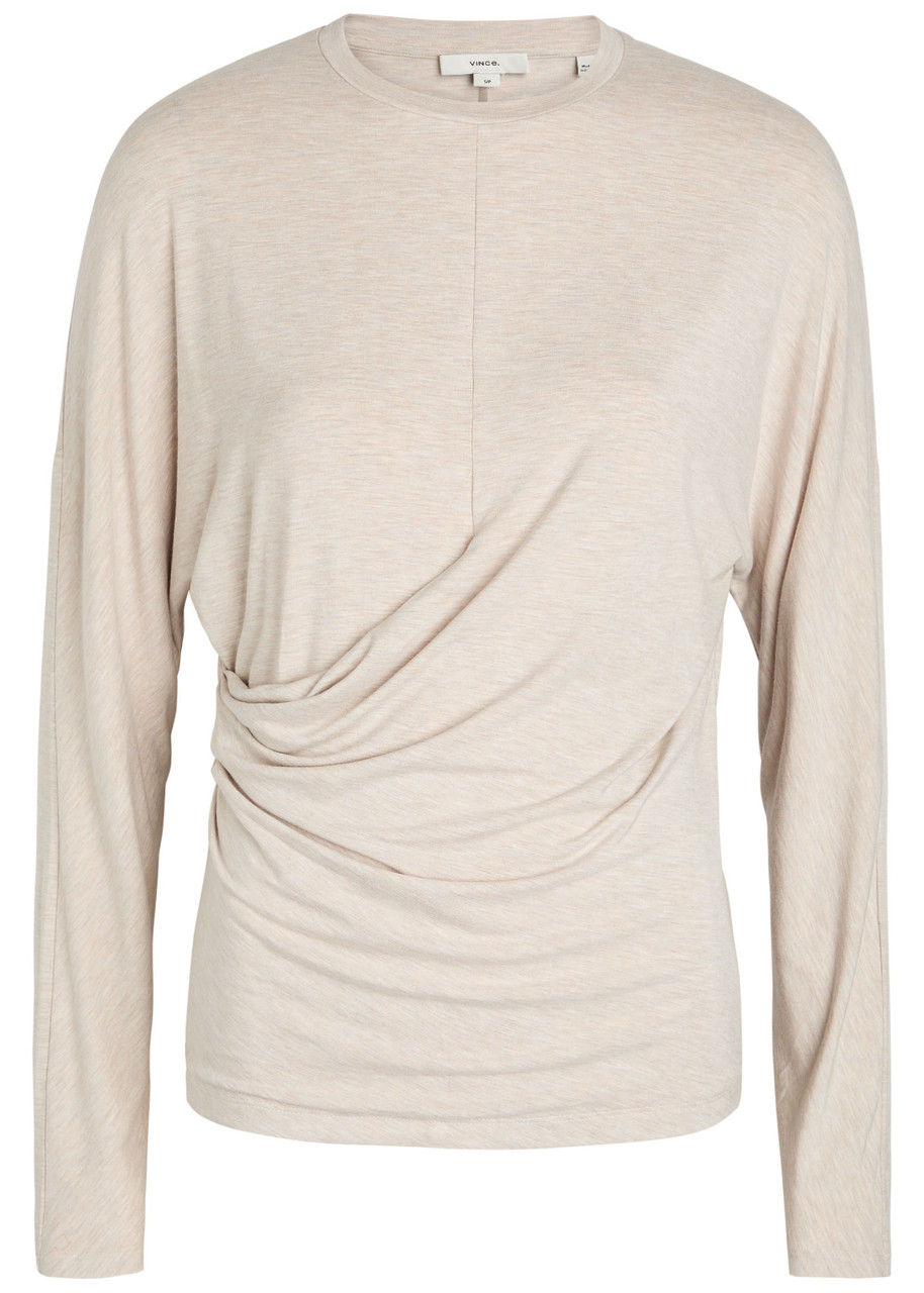 Vince Draped Stretch-jersey Top In White