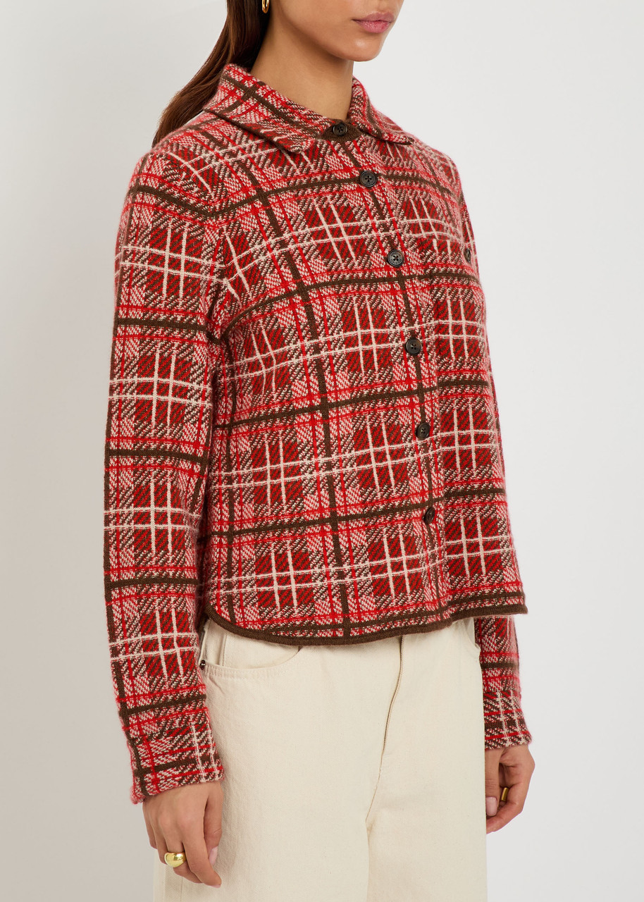 Guest In Residence Dylan Plaid Cashmere Shirt In Red