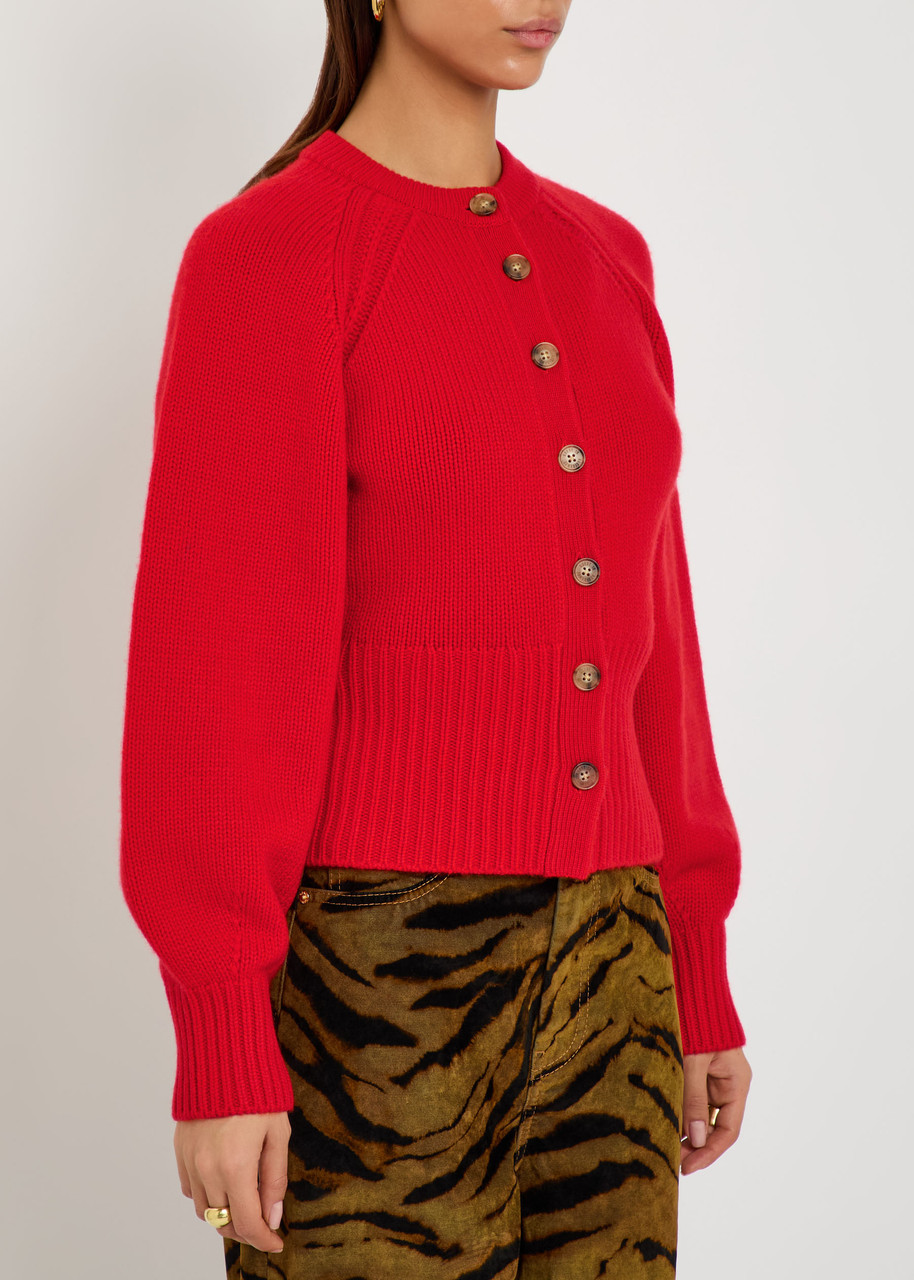 Guest In Residence Sculpted Cashmere Cardigan In Red