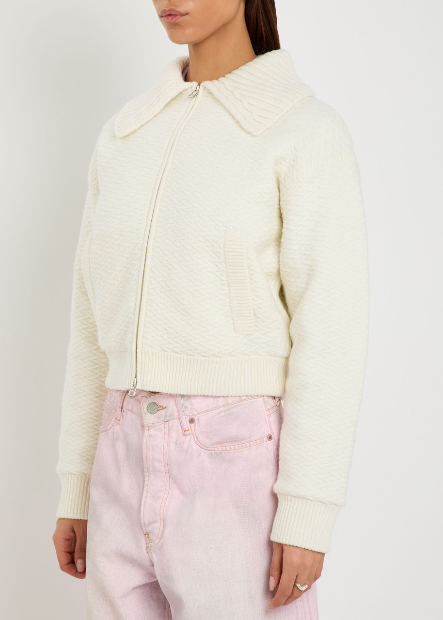  Guest In Residence Cross Country Textured Wool-blend Jacket - Cream - M (uk12 / M) 
