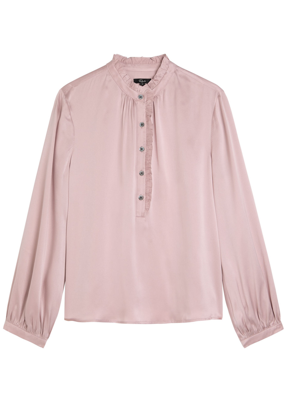 Rails Sien Ruffled Silk Blouse In Pink
