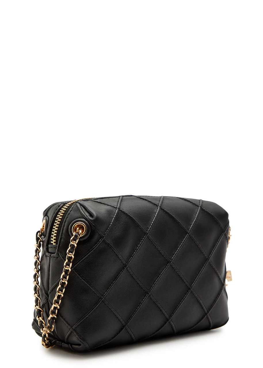 Tory Burch Fleming Leather Cross-body Bag In Black