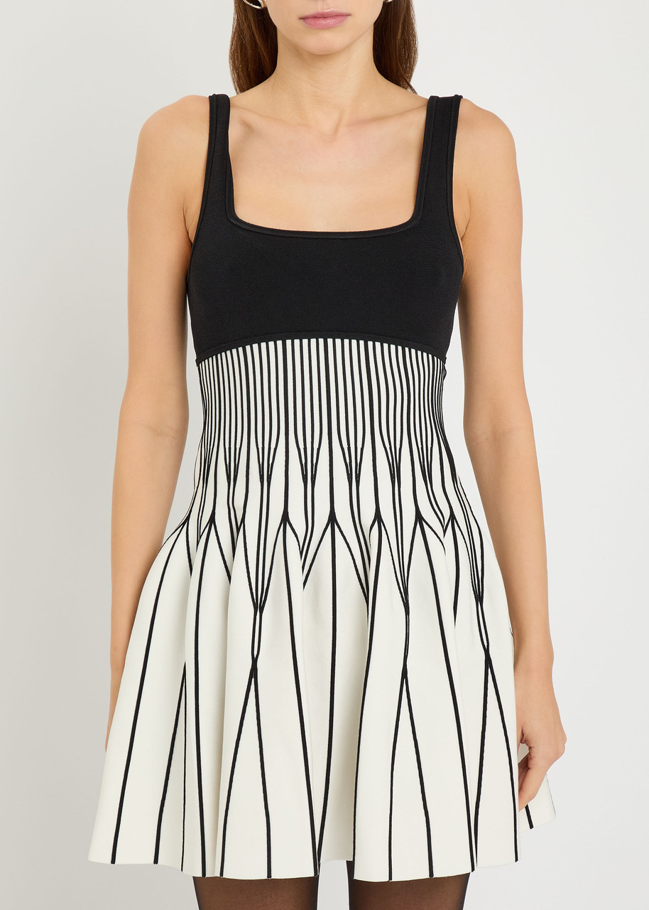 Simkhai Jonathan  Cynder Patterned Knit Mini Dress In Black