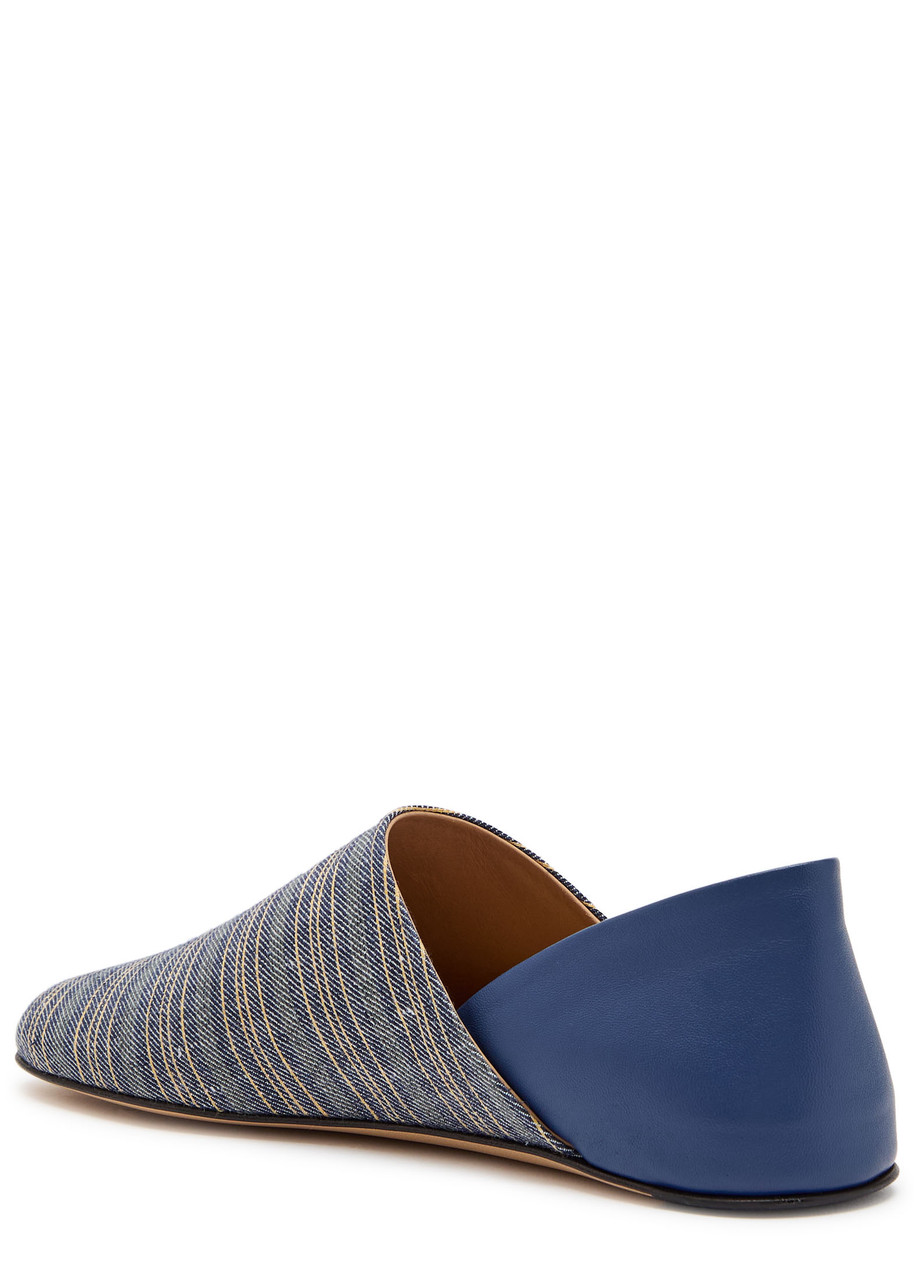 Jw Anderson Striped-jacquard Woven Babouche Flats In Multi