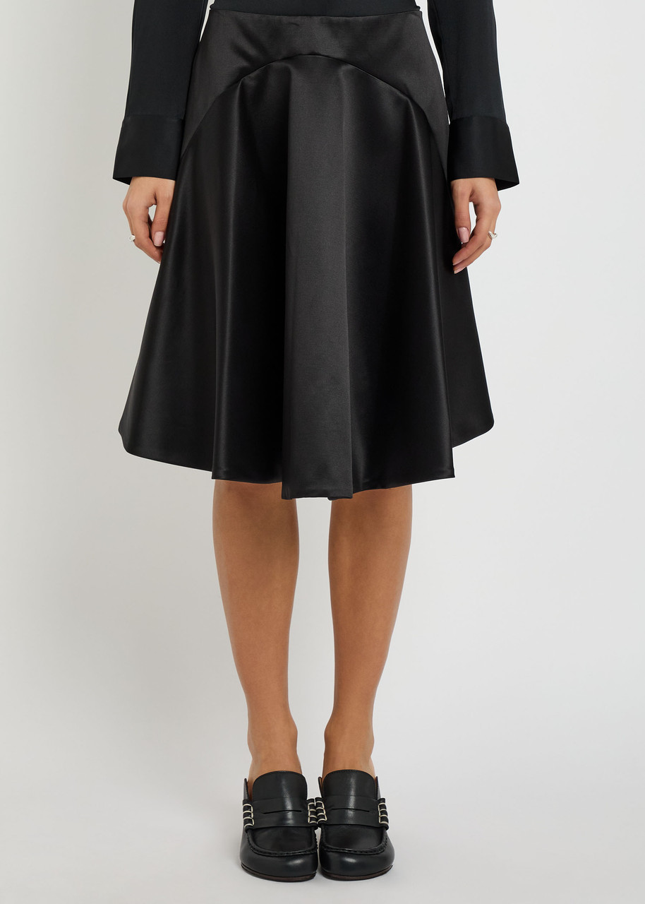 Jw Anderson Asymmetric-hem Cotton And Silk-blend Mini Skirt In Black