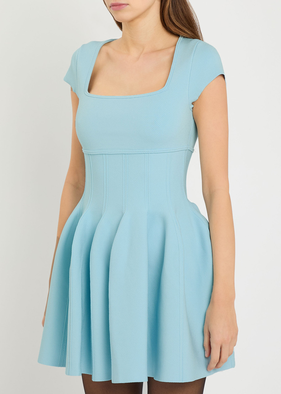 Simkhai Jonathan Gallagher Piqué Knit Mini Dress In Blue