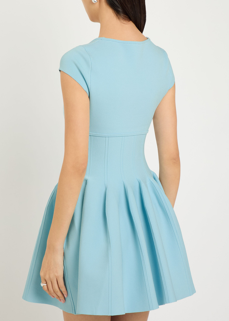  Simkhai Gallagher Piqué Knit Mini Dress - Light Blue - Xs (uk6 / Xs) 