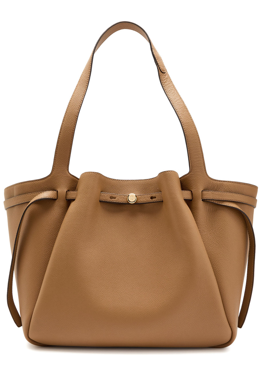 Tory Burch Romy Grained Leather Tote Bag In Neutral