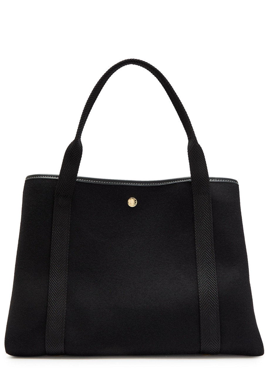 Rue De Verneiul Traversée M Whip Wool Tote Bag In Black