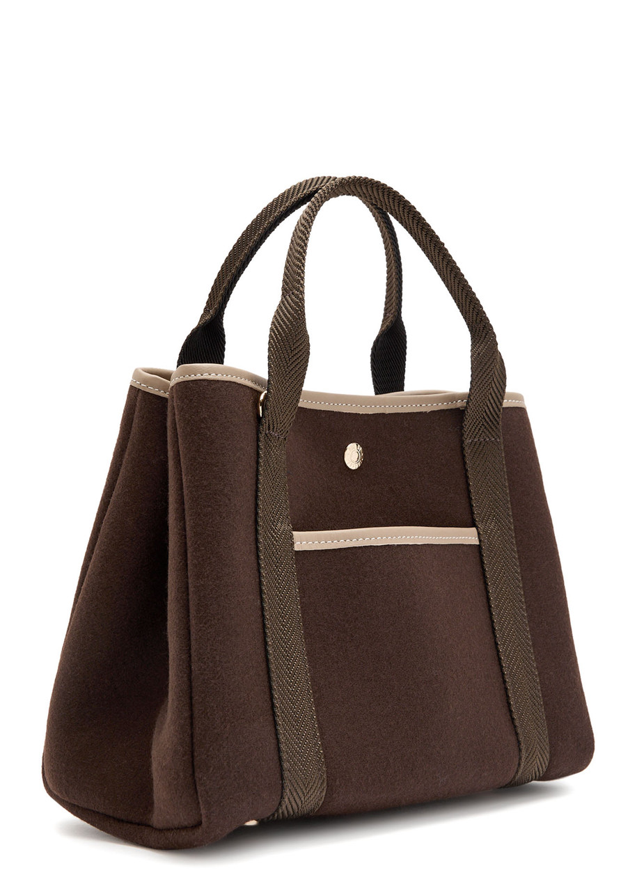 Rue De Verneiul Traversée S Pocket Wool Tote Bag In Brown