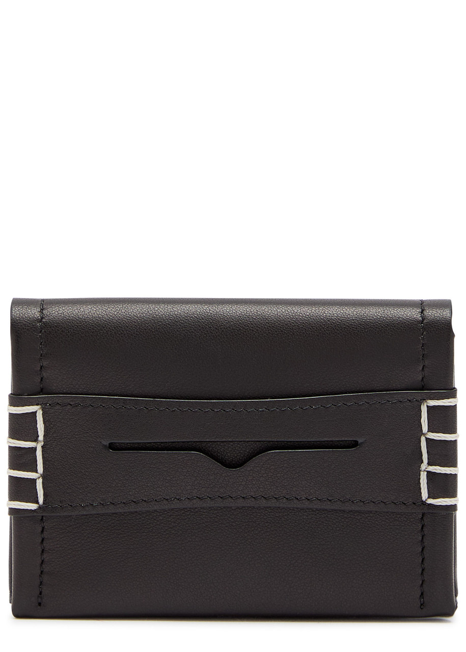 Jw Anderson Loafer Leather Card Holder In Black