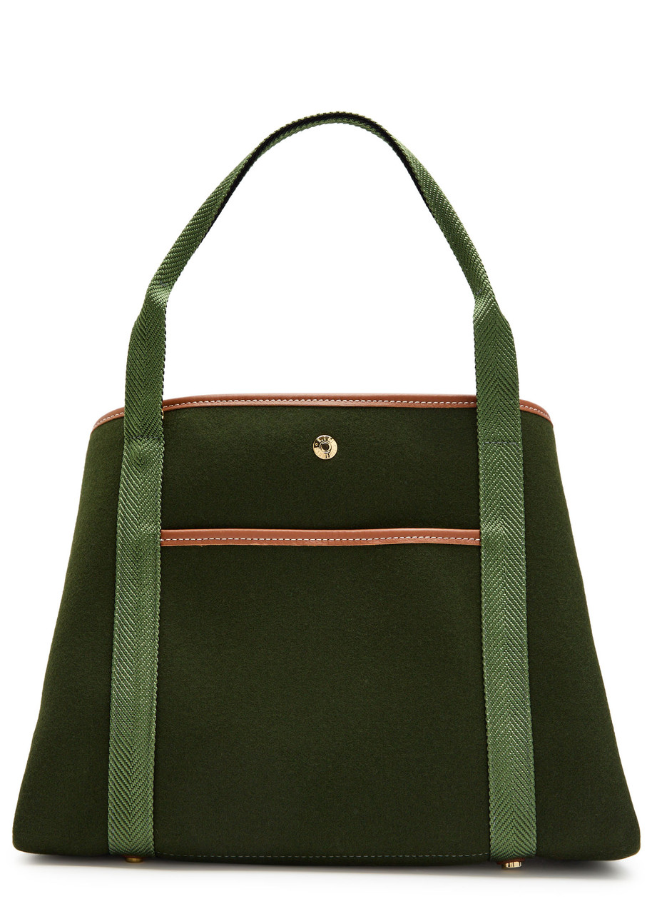 Rue DE Verneuil Traversée M Pocket Wool Tote bag - Olive - One Size