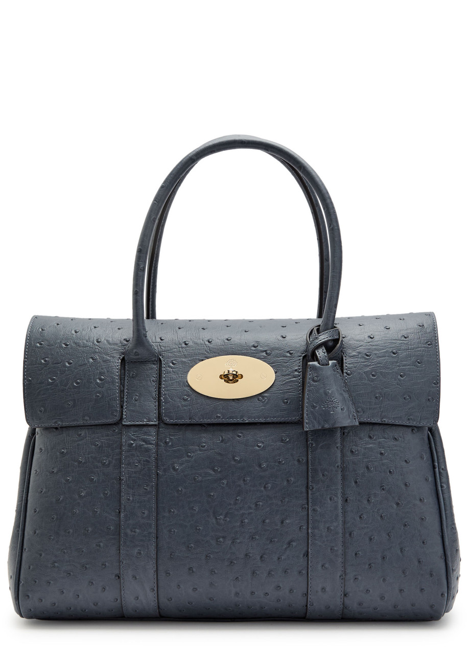 Mulberry Bayswater Dot-embossed Leather Shoulder bag - Blue - One Size