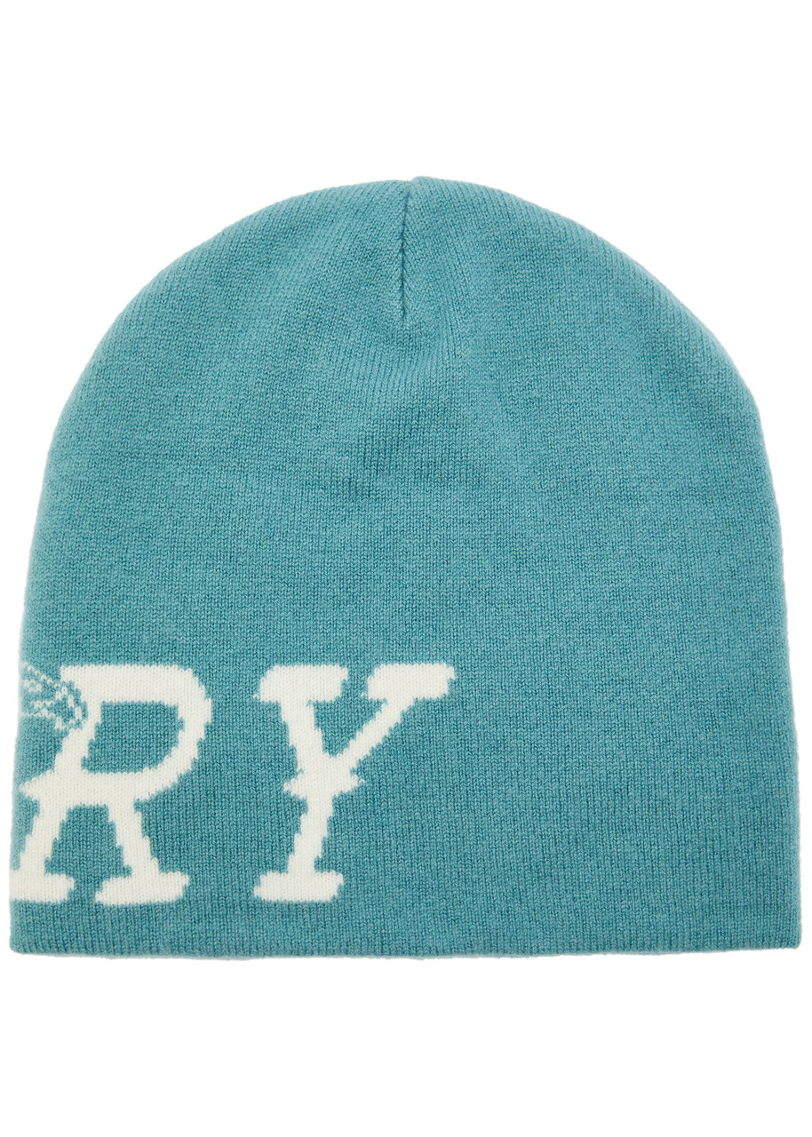 Cherry Los Angeles Flying Cherry Wool And Cashmere-blend Skull Cap In Blue