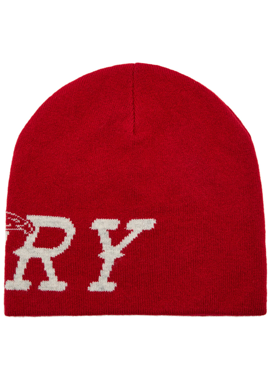 Cherry Los Angeles Flying Cherry Wool And Cashmere-blend Skull Cap In Red