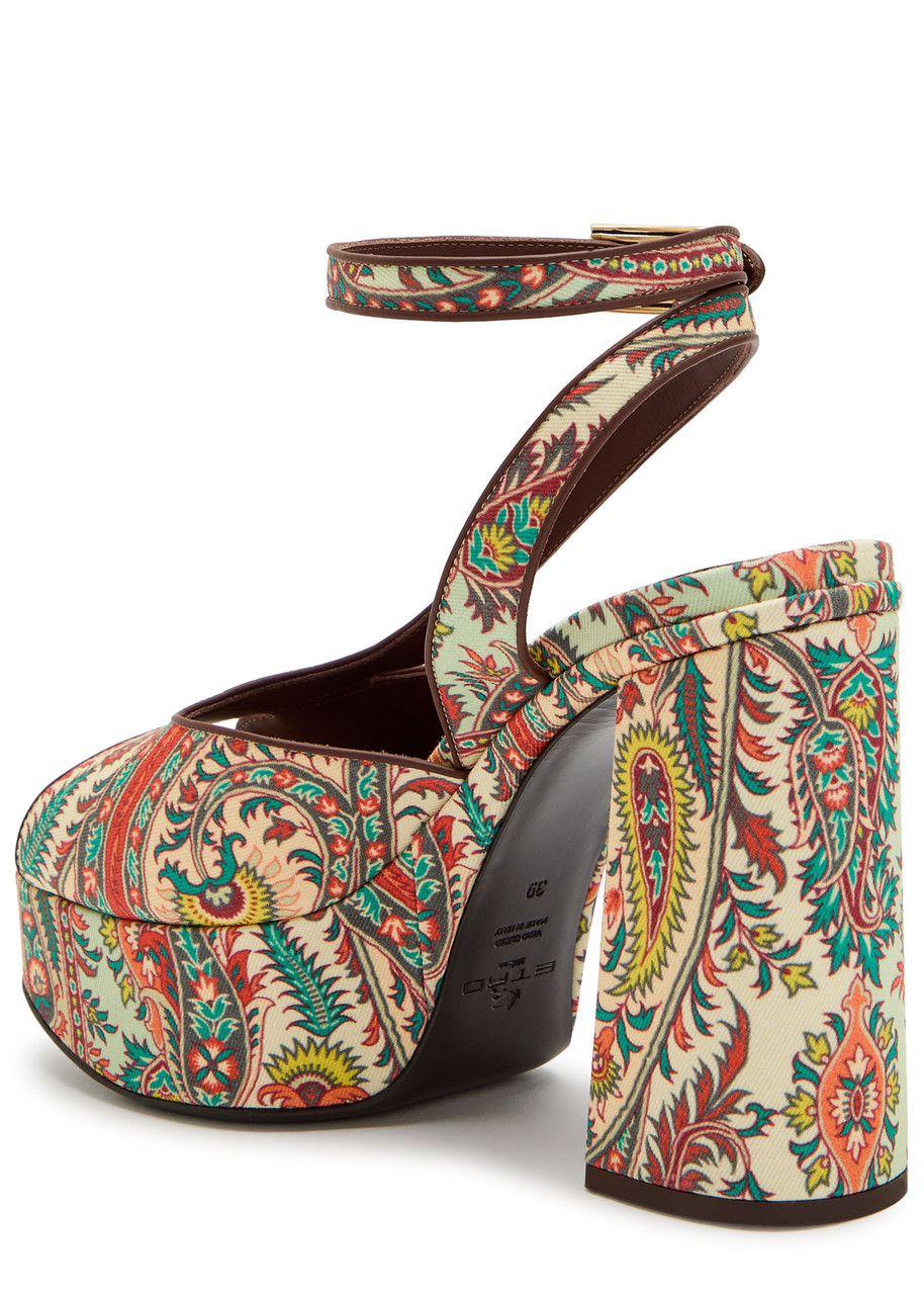 Etro Paisley-print Platform Sandals In Multi