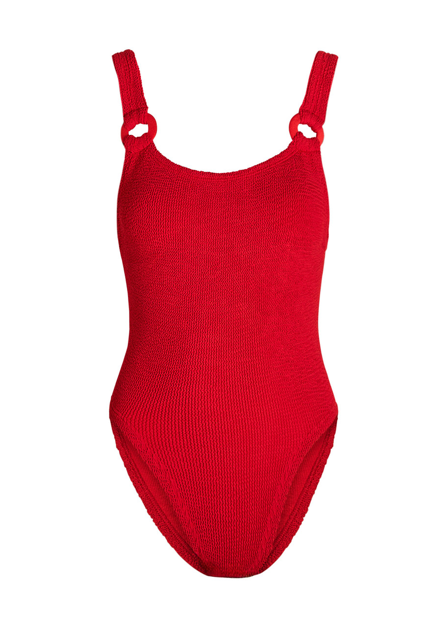 Hunza G Domino Crinkle Swimsuit - Red - One Size