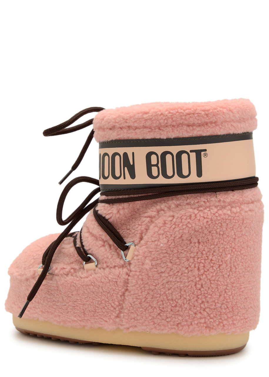 Moon Boot Icon Low Fleece Pink Snow Boot In Pink