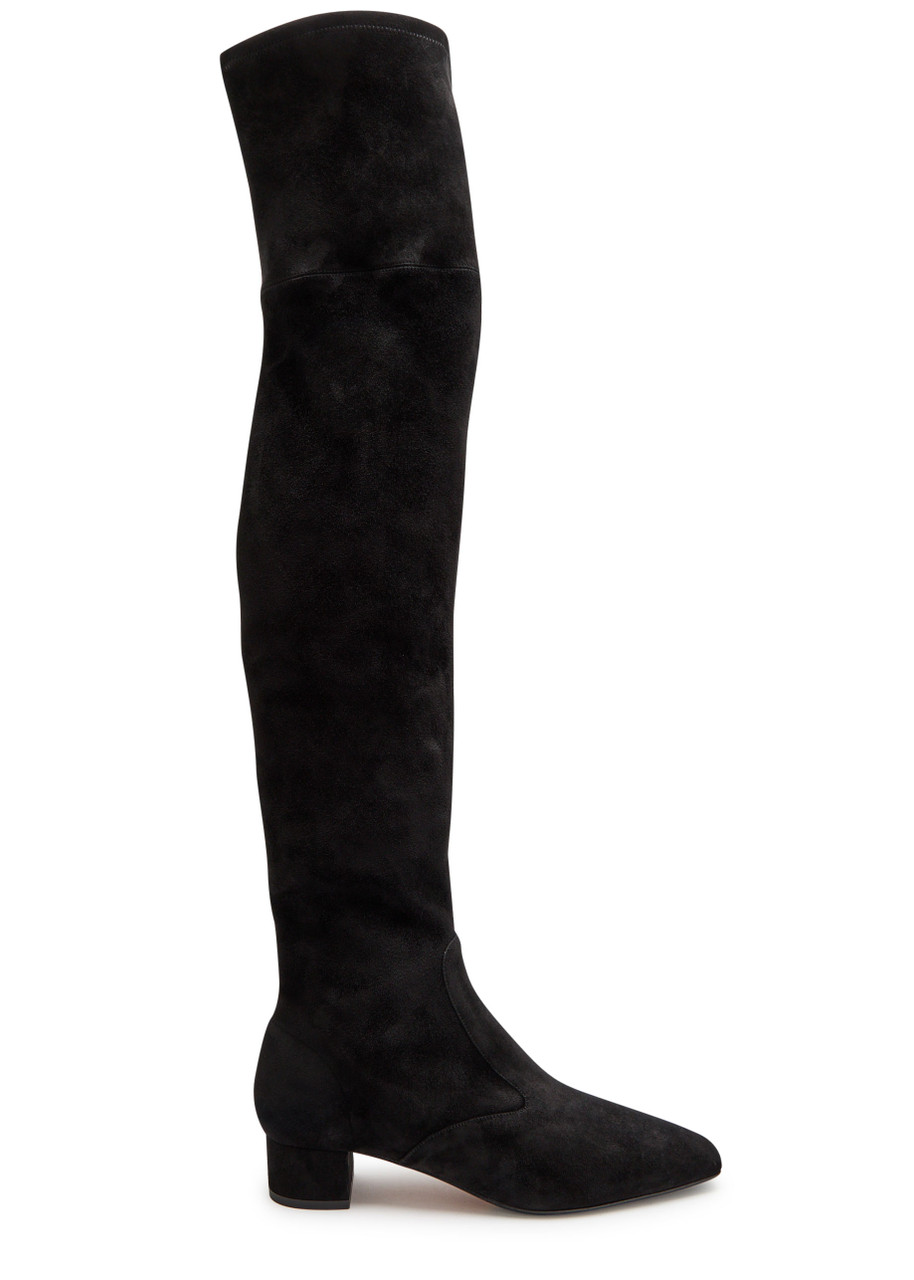 Aquazzura Remi 35 Suede Over-the-knee Boots In Black
