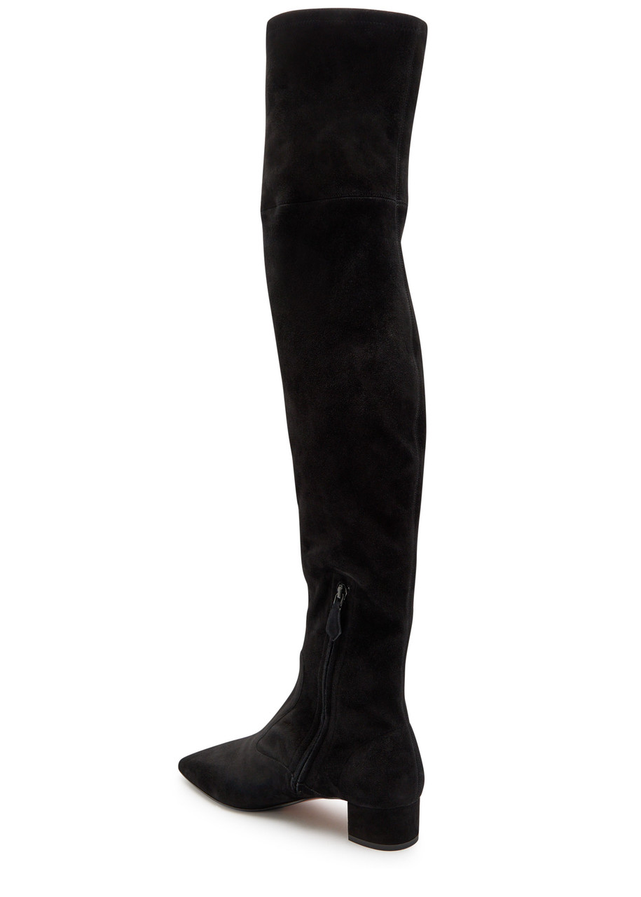 Aquazzura Remi 35 Suede Over-the-knee Boots In Black
