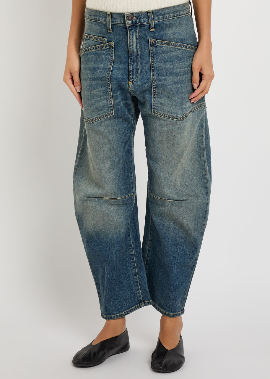 Nili Lotan Shon Barrel-leg Jeans In Blue